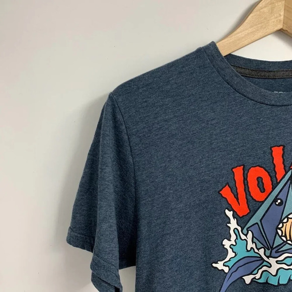 Volcom Boys Geometric Shark Bite Crew Neck Short Sleeve Shirt Size XL - Picture 3 of 10